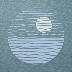 Men's Minimal Round Sunset Long Sleeve Slub Hoodie
