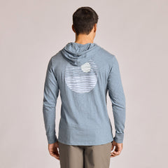 Men's Minimal Round Sunset Long Sleeve Slub Hoodie