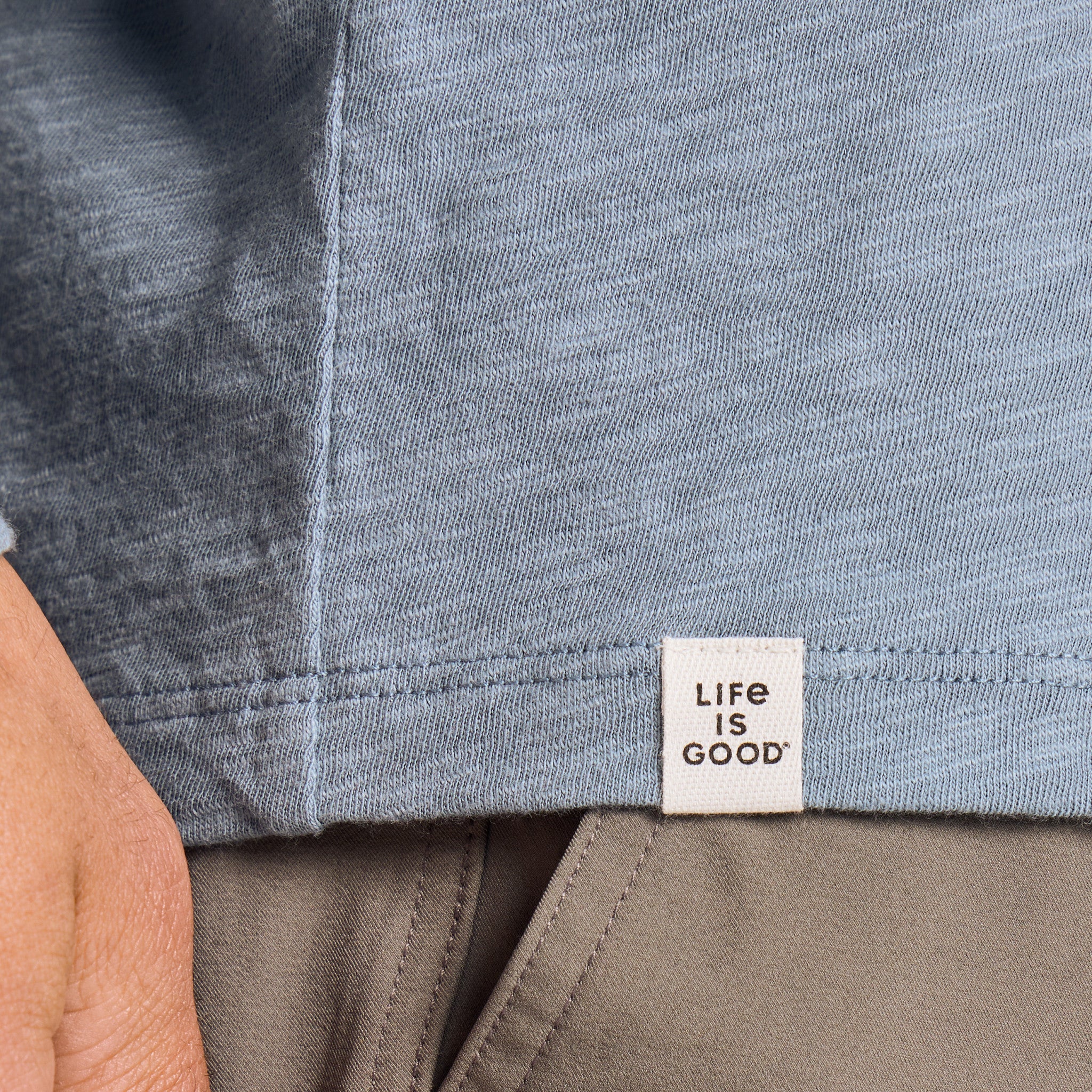 Men's Minimal Round Sunset Long Sleeve Slub Hoodie