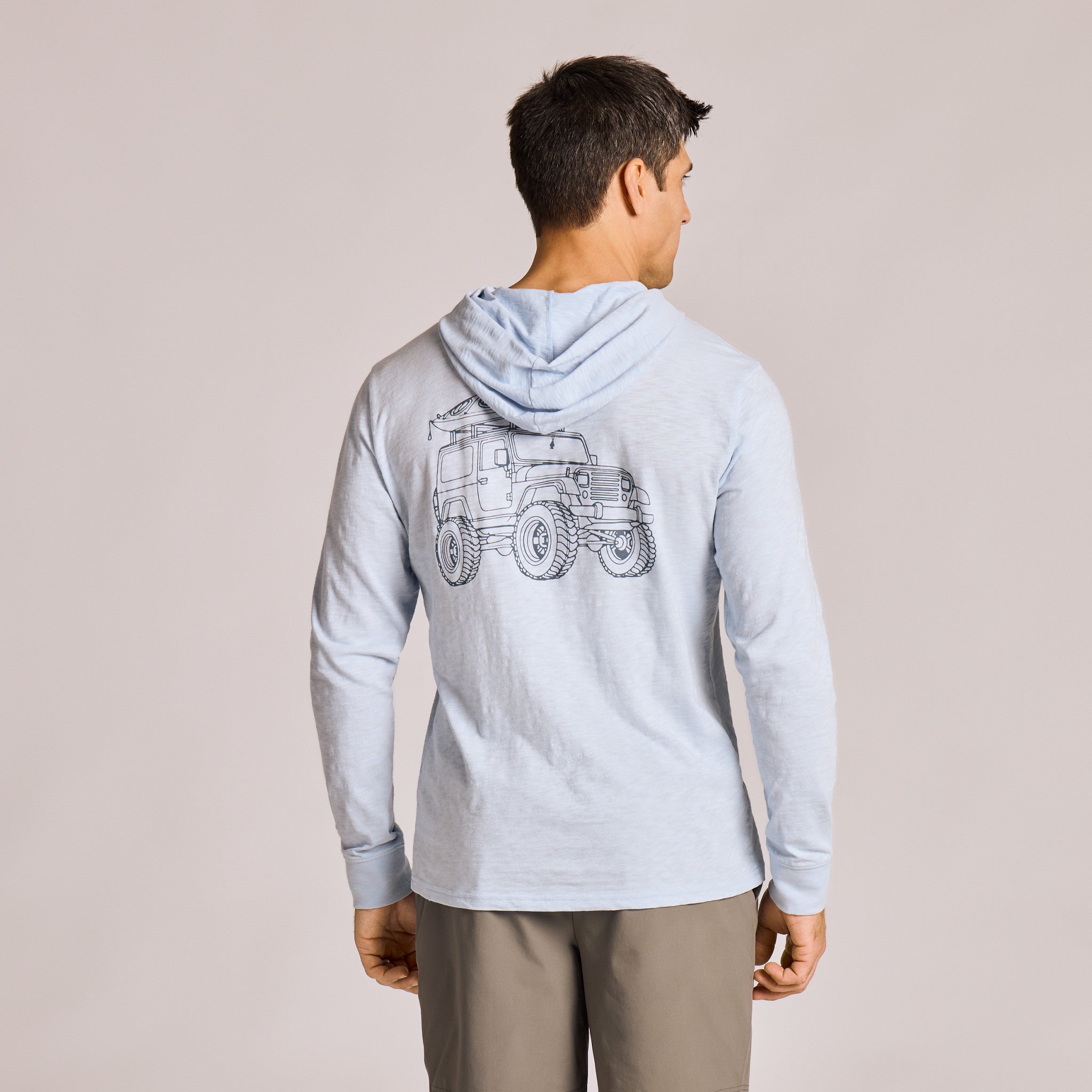 Men's ATV Kayak Long Sleeve Slub Hoodie