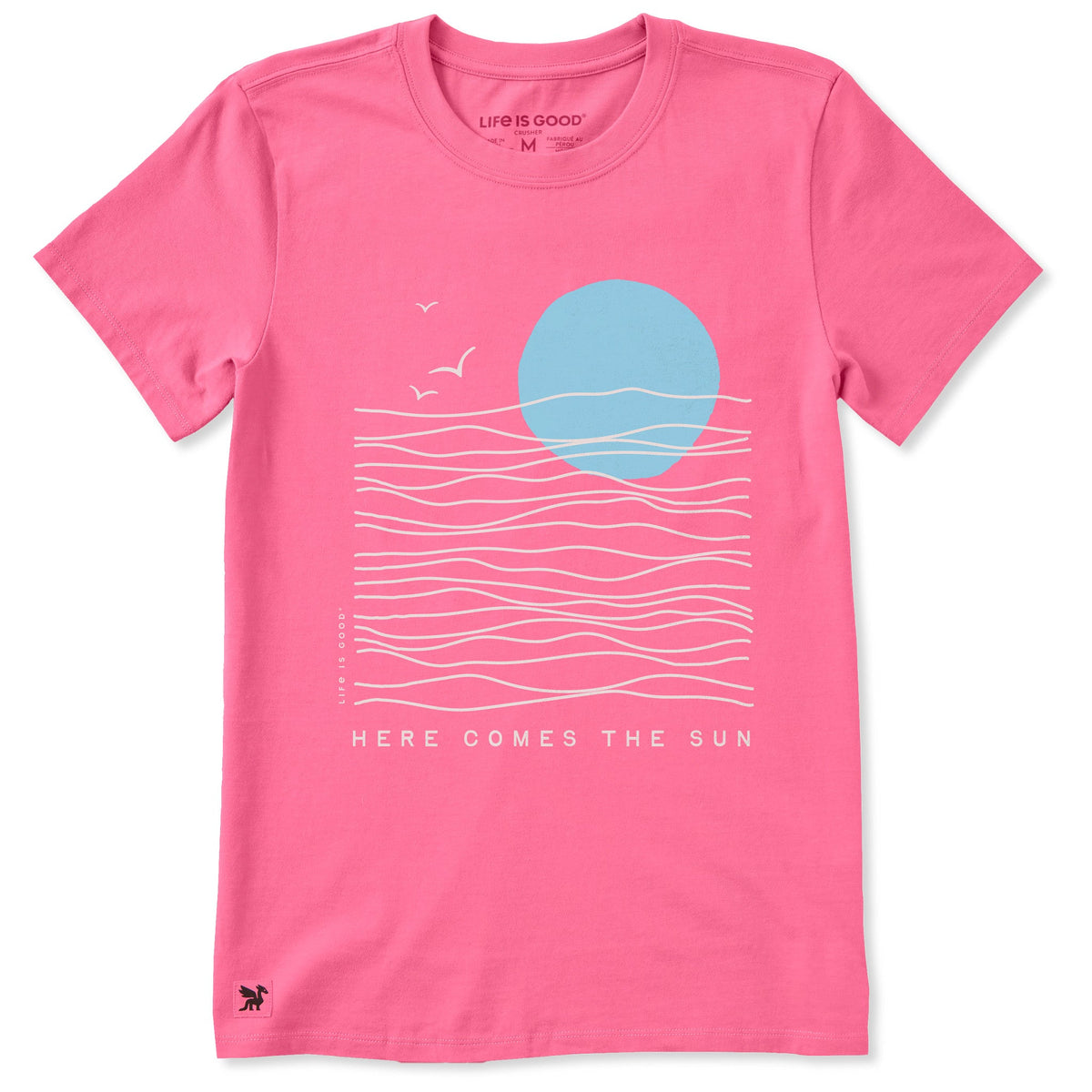 Women's Here Comes the Sun and Waves Short Sleeve Crusher Tee
