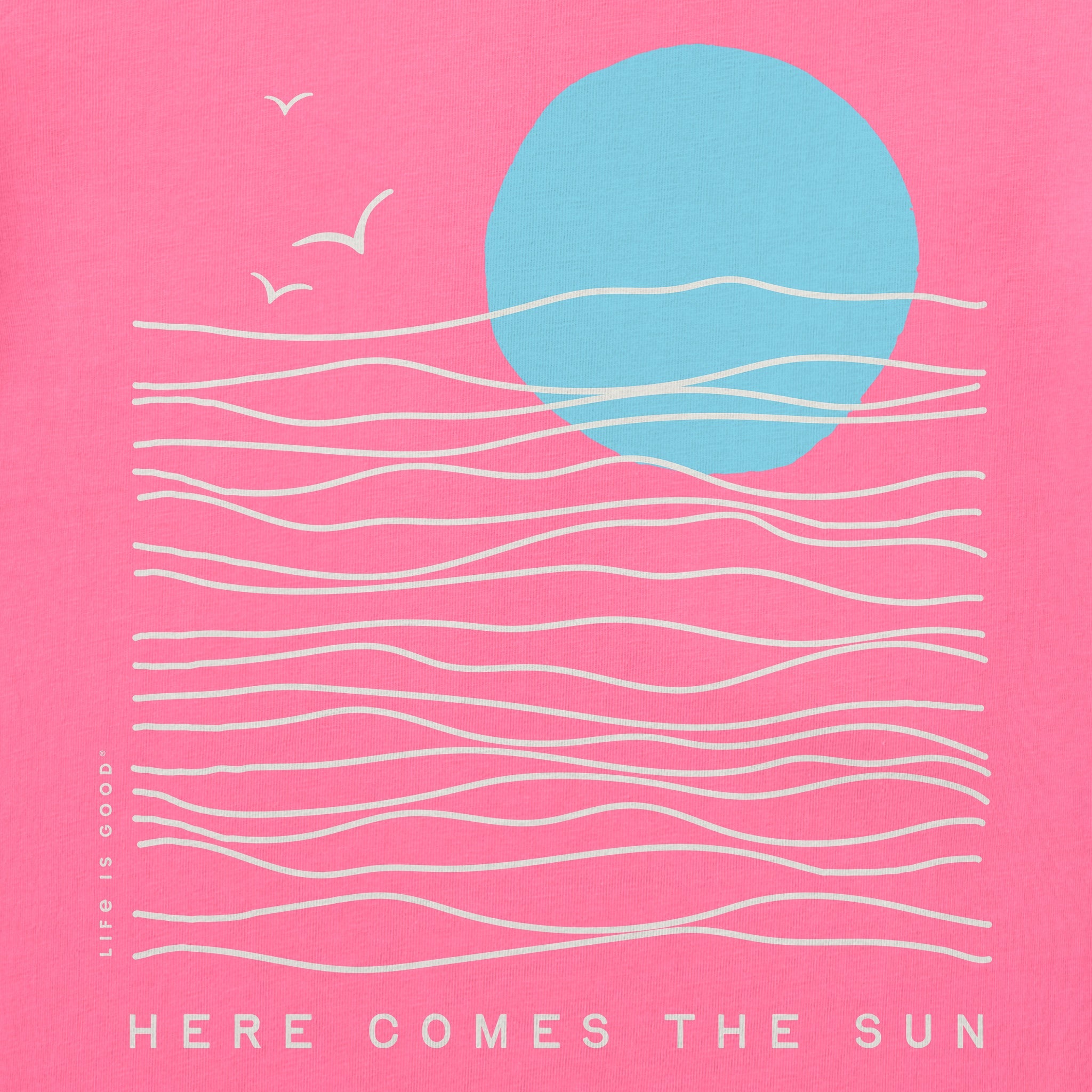 Women's Here Comes the Sun and Waves Short Sleeve Crusher Tee