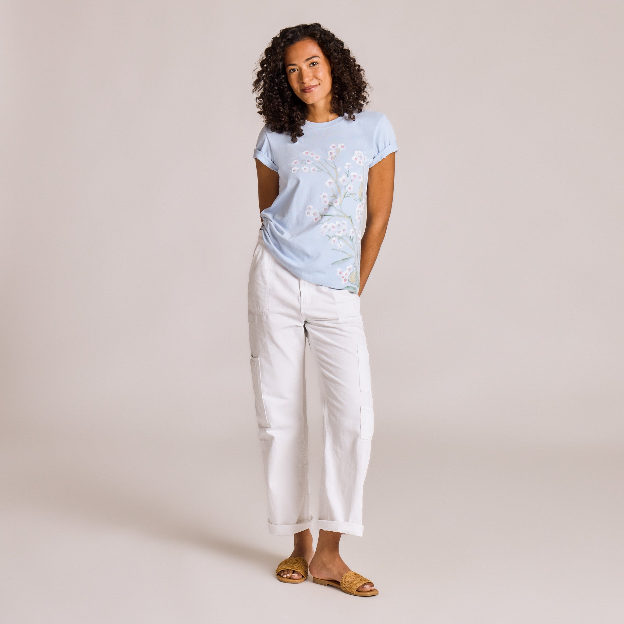 Women's Forgetmenot Butterfly Short Sleeve Crusher Tee