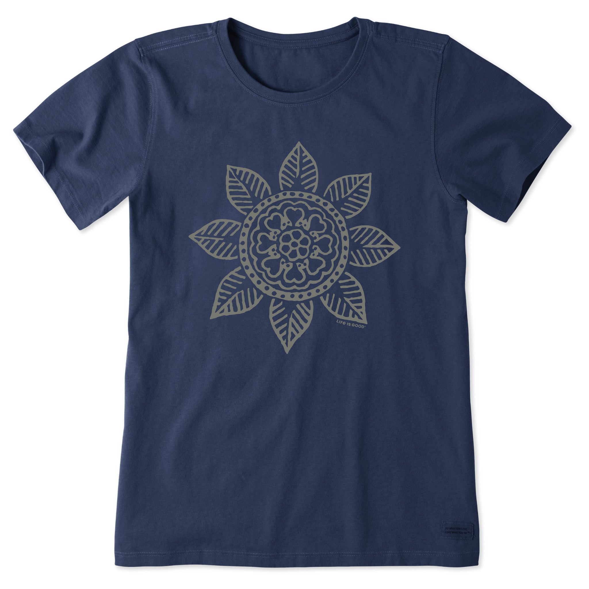 Women's Leaf Heart Mandala Short Sleeve Crusher Tee
