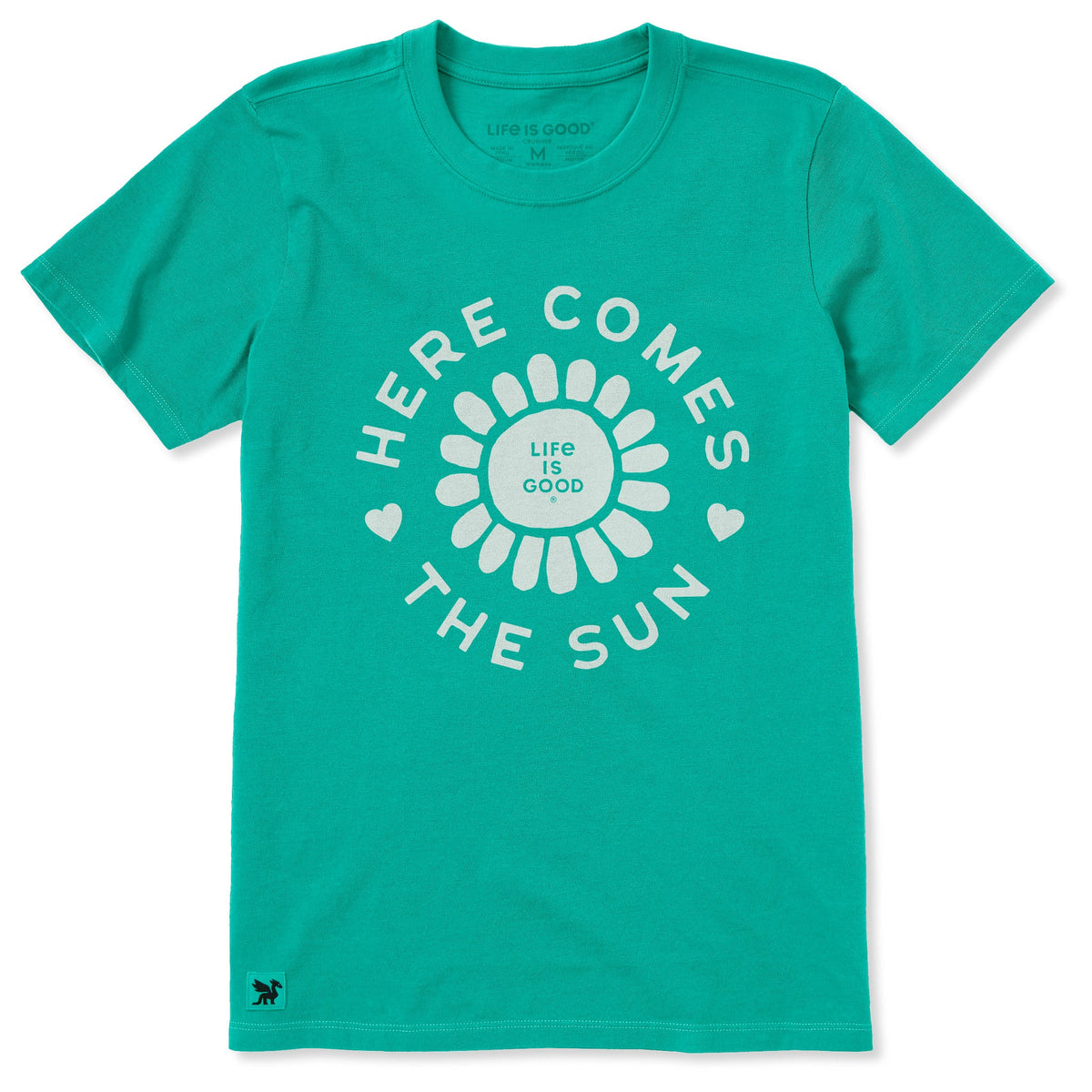 Women's Here Comes The Sun Flower Circle Short Sleeve Crusher Tee