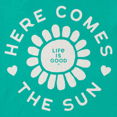Women's Here Comes The Sun Flower Circle Short Sleeve Crusher Tee