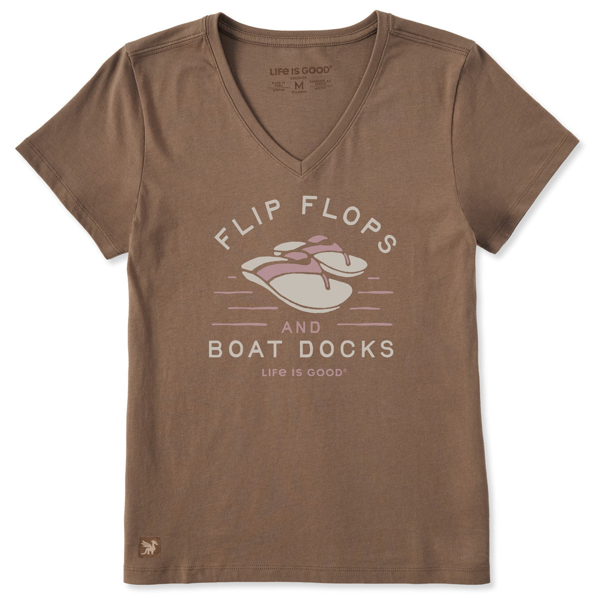 Women's Flip Flops & Boat Docks LIG Short Sleeve Crusher Vee