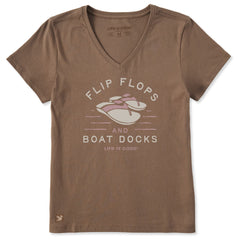 Women's Flip Flops & Boat Docks LIG Short Sleeve Crusher Vee