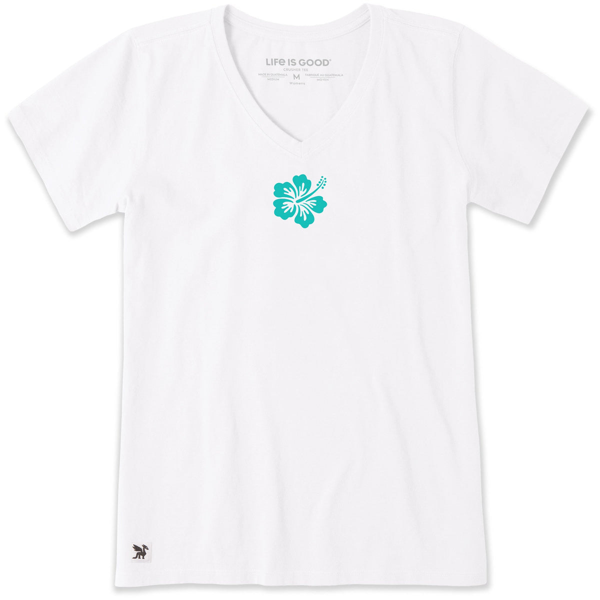 Women's Clean Hibiscus Short Sleeve Crusher Vee
