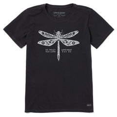 Women's Do What You Love Dragonfly Floral Short Sleeve Crusher-LITE Tee