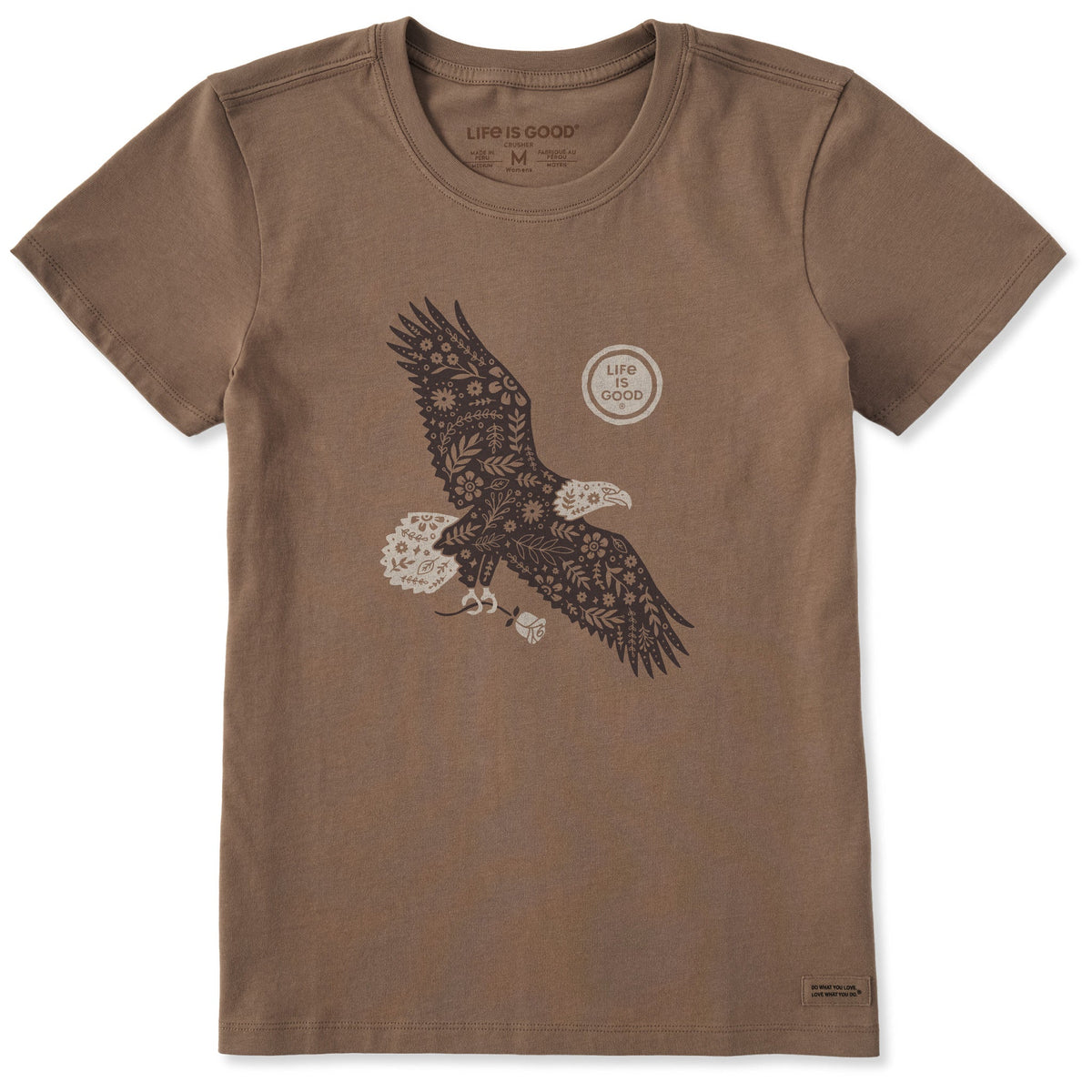 Women's Floral Eagle With Rose Short Sleeve Crusher-LITE Tee