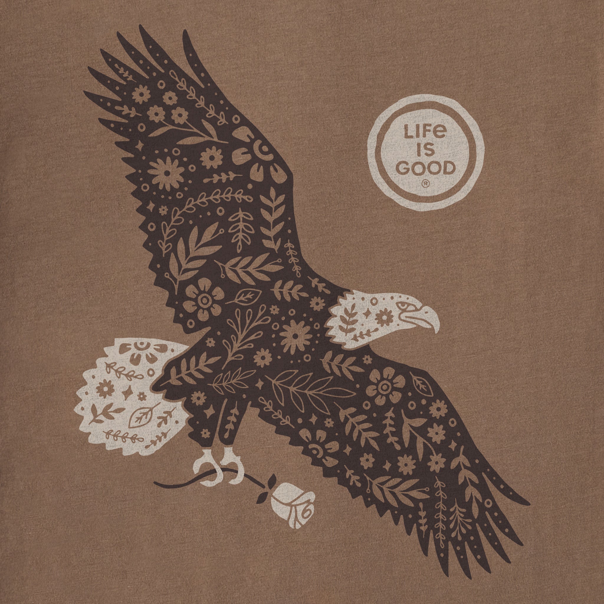 Women's Floral Eagle With Rose Short Sleeve Crusher-LITE Tee
