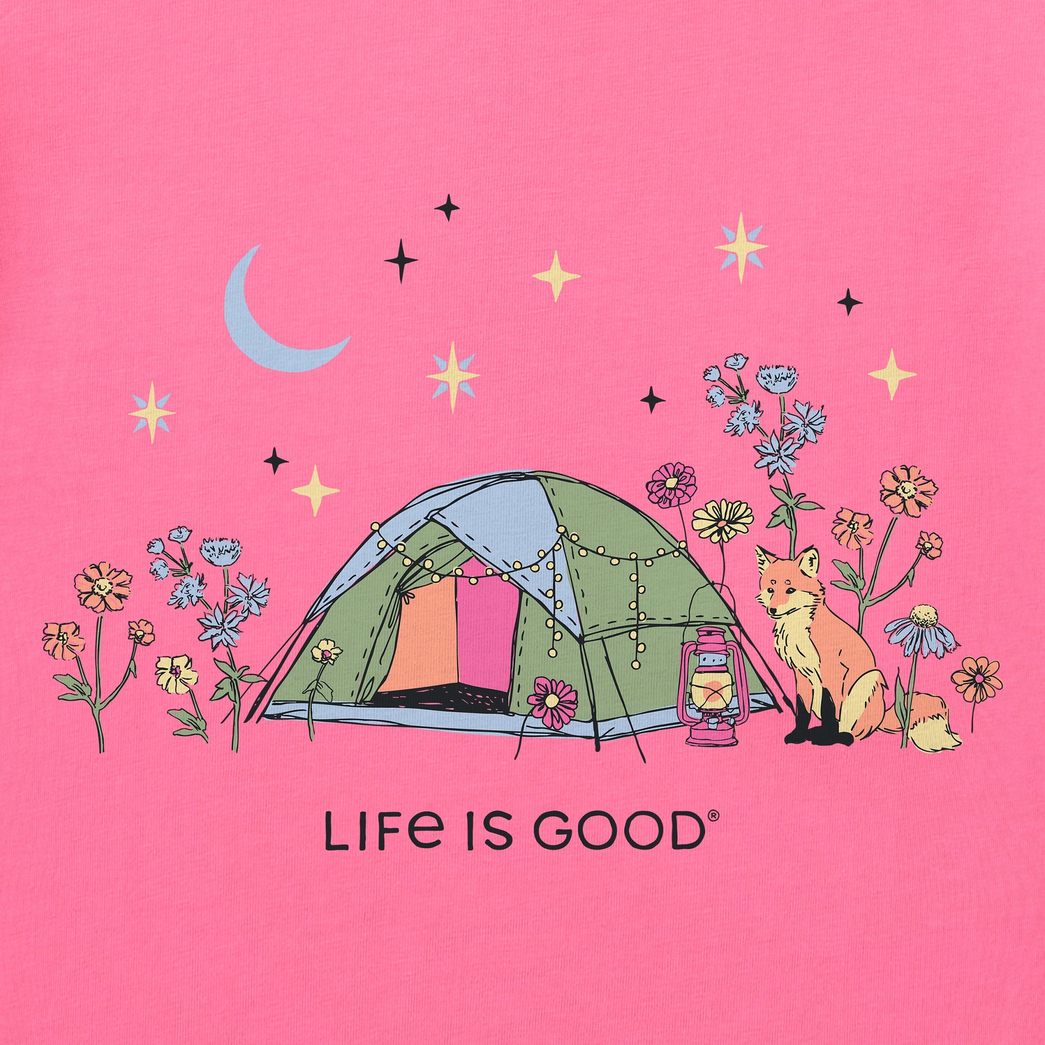 Women's Camping Fox Flowers Short Sleeve Crusher-LITE Tee