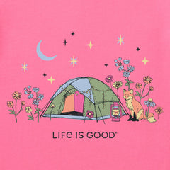 Women's Camping Fox Flowers Short Sleeve Crusher-LITE Tee