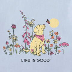 Women's Dog Among Wildflowers Short Sleeve Crusher-LITE Tee