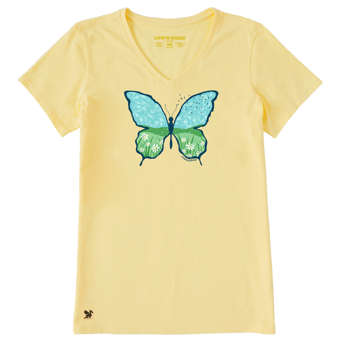 Women's Butterfly Meadow Short Sleeve Crusher-LITE Vee
