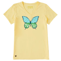 Women's Butterfly Meadow Short Sleeve Crusher-LITE Vee