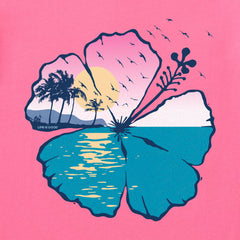 Women's Hibiscus Coastline Short Sleeve Crusher-LITE Vee
