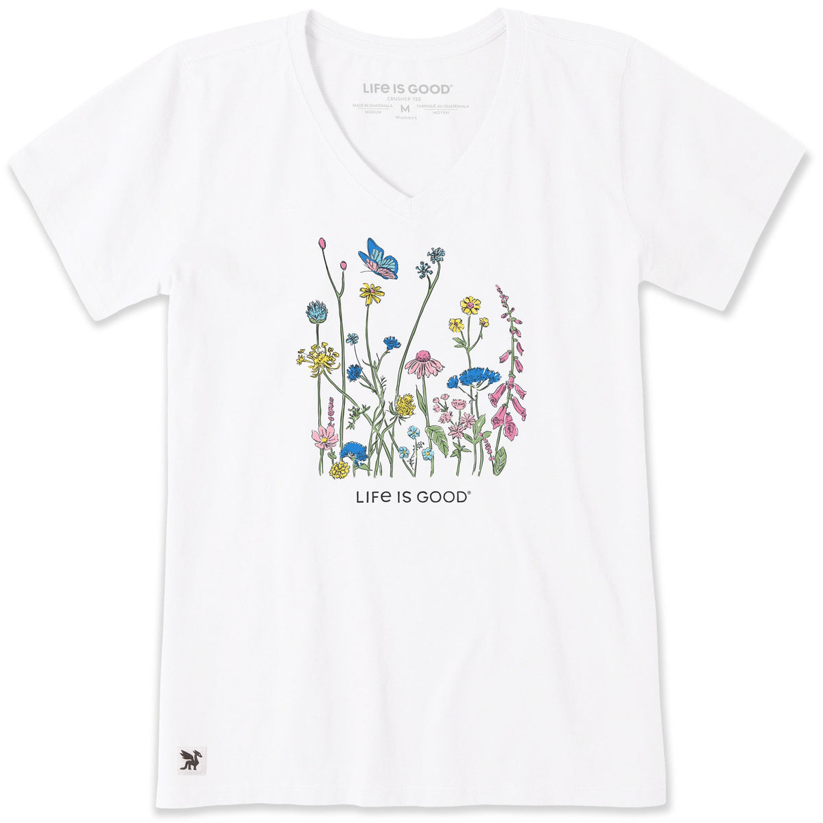 Women's Butterfly Flower Power Short Sleeve Crusher-LITE Vee