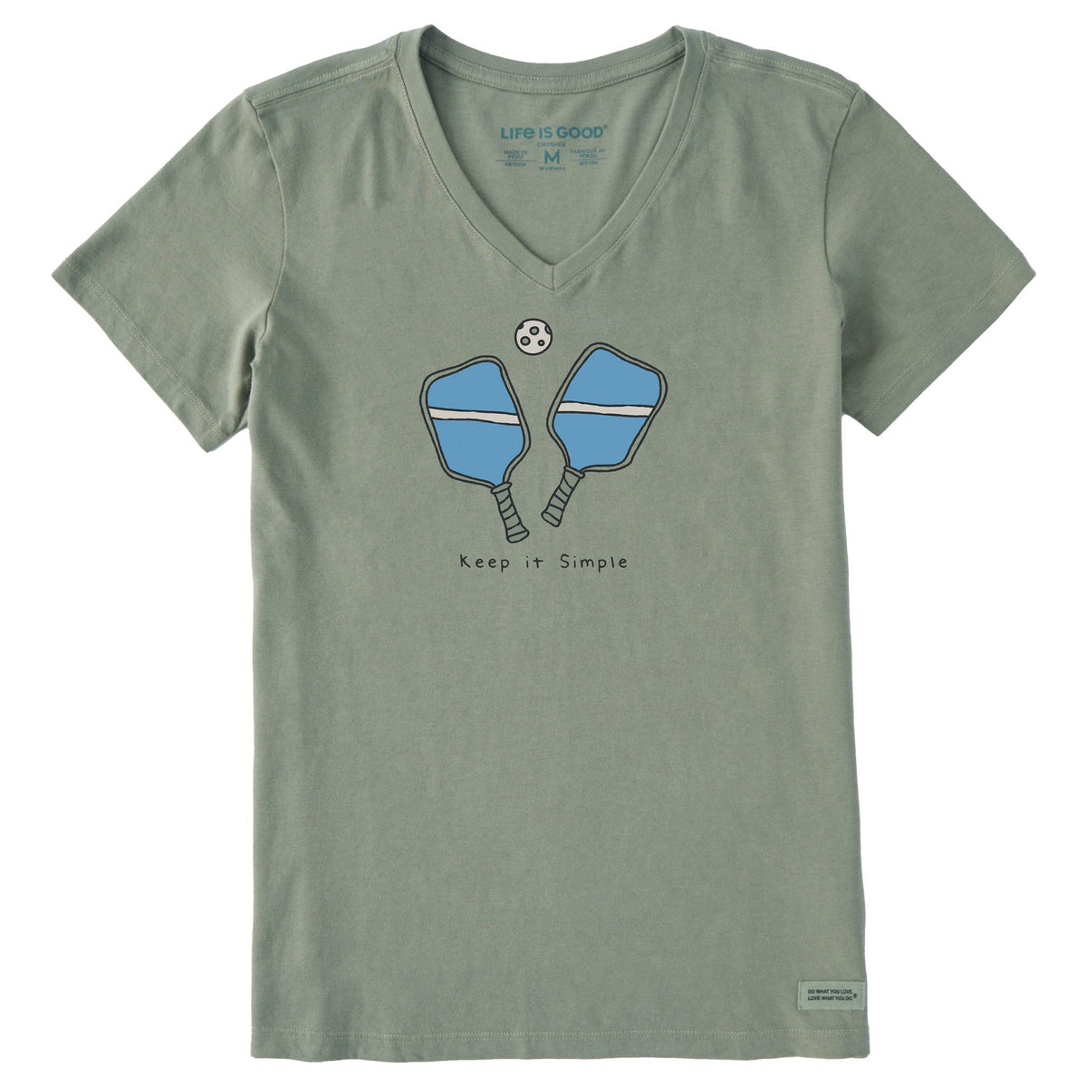 Women's Keep it Pickleball Simple Short Sleeve Crusher-LITE Vee