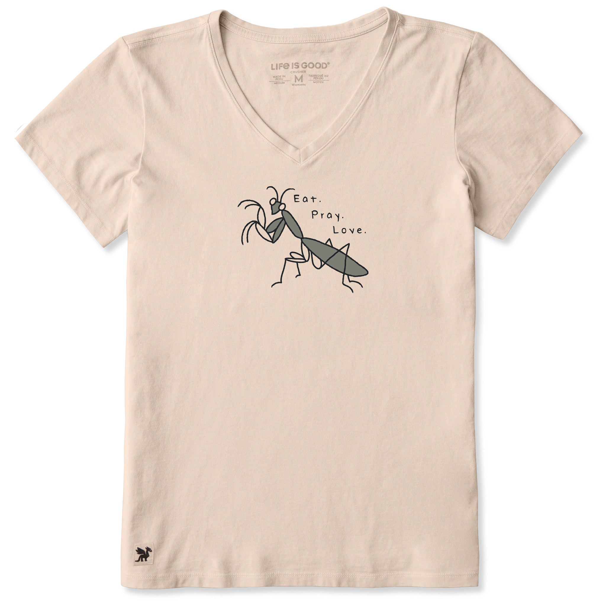 Women's Eat Pray Love Mantis Short Sleeve Vee