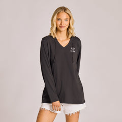 Women's Floral Folk Mandala Long Sleeve Crusher-LITE Hooded Tee