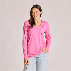 Women's Flower Symmetry Long Sleeve Crusher-LITE Hooded Tee