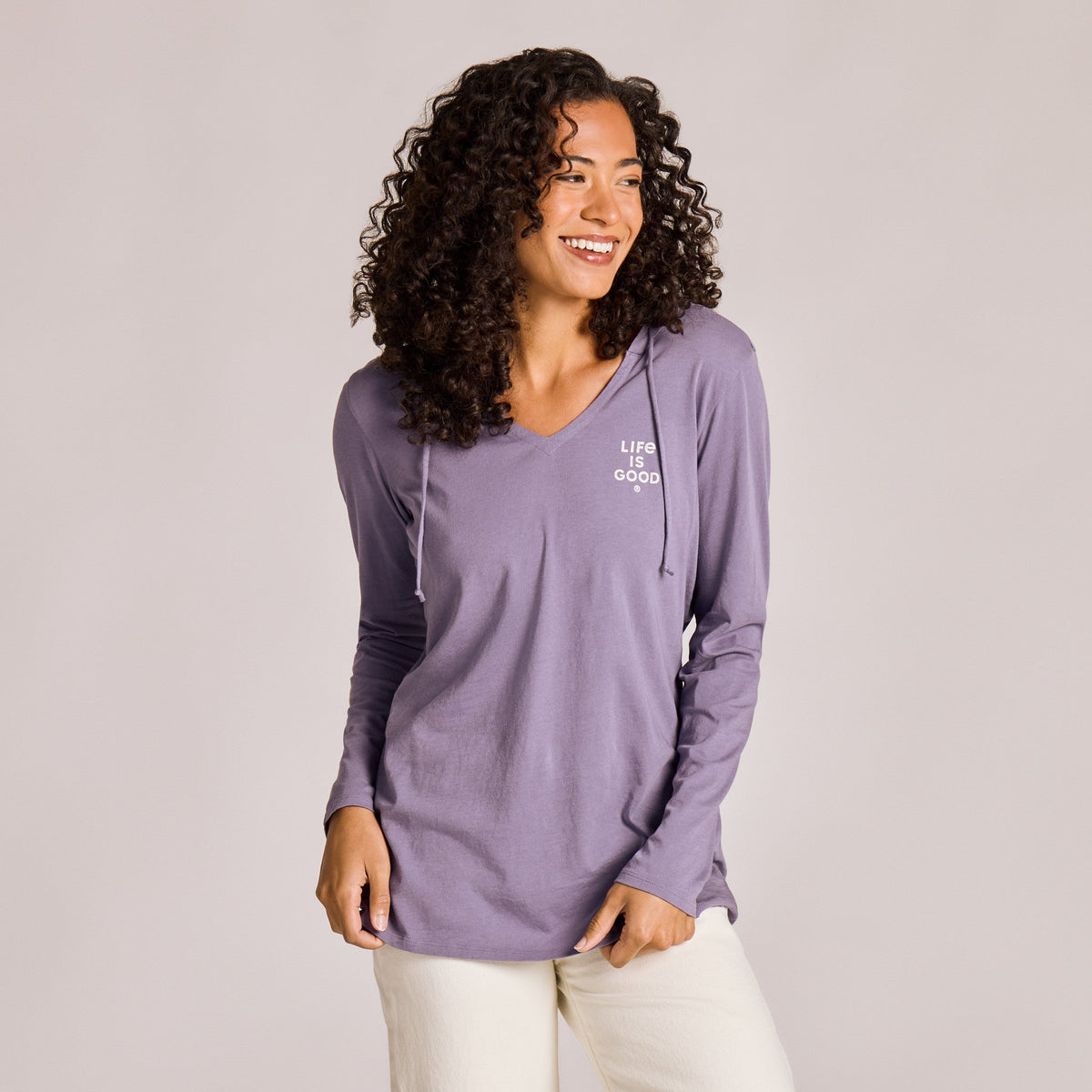 Women's Leaves in Petals Long Sleeve Crusher-LITE Hooded Tee