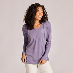Women's Leaves in Petals Long Sleeve Crusher-LITE Hooded Tee