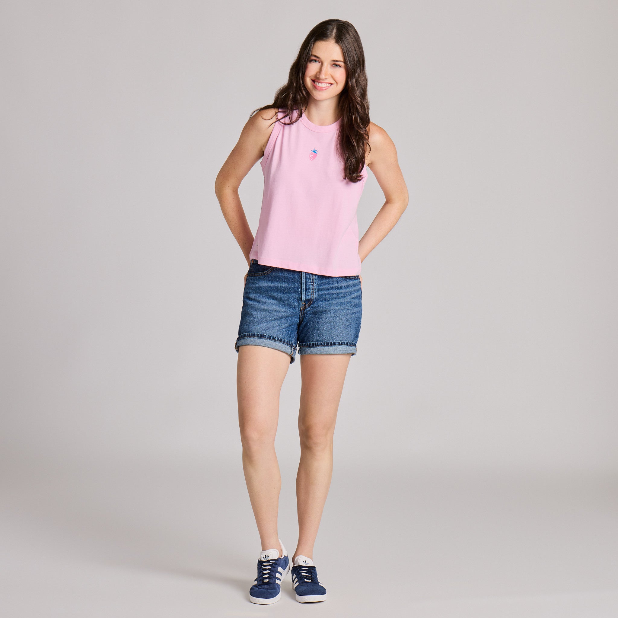 Women's Cute Strawberry Crusher Boxy Tank