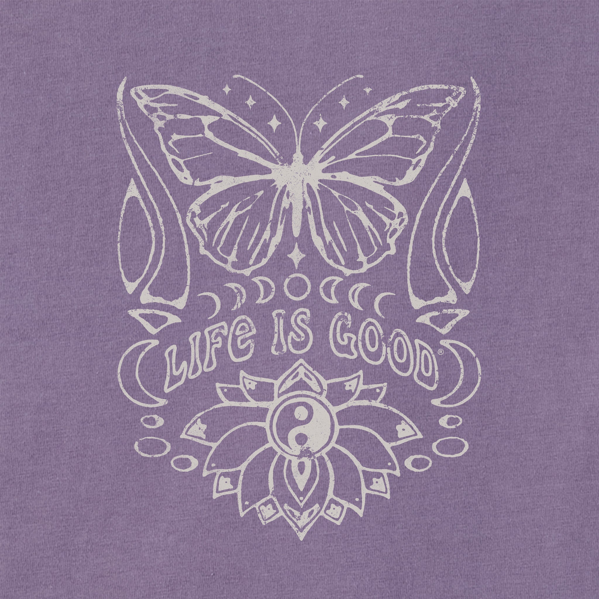Women's Butterfly Yin Yang Short Sleeve Crusher Boxy Tee