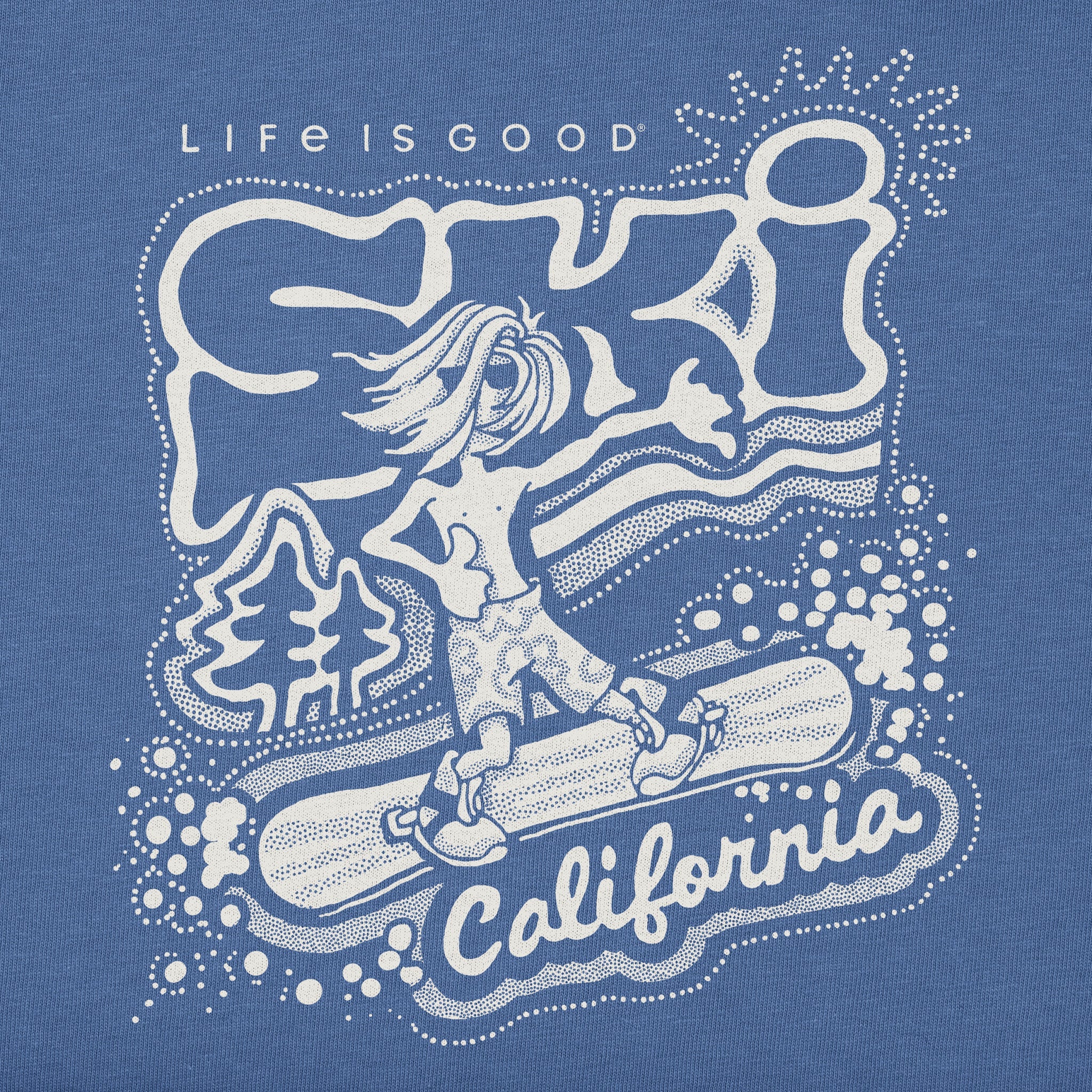 Kids Ski California Snowboard Short Sleeve Crusher Tee