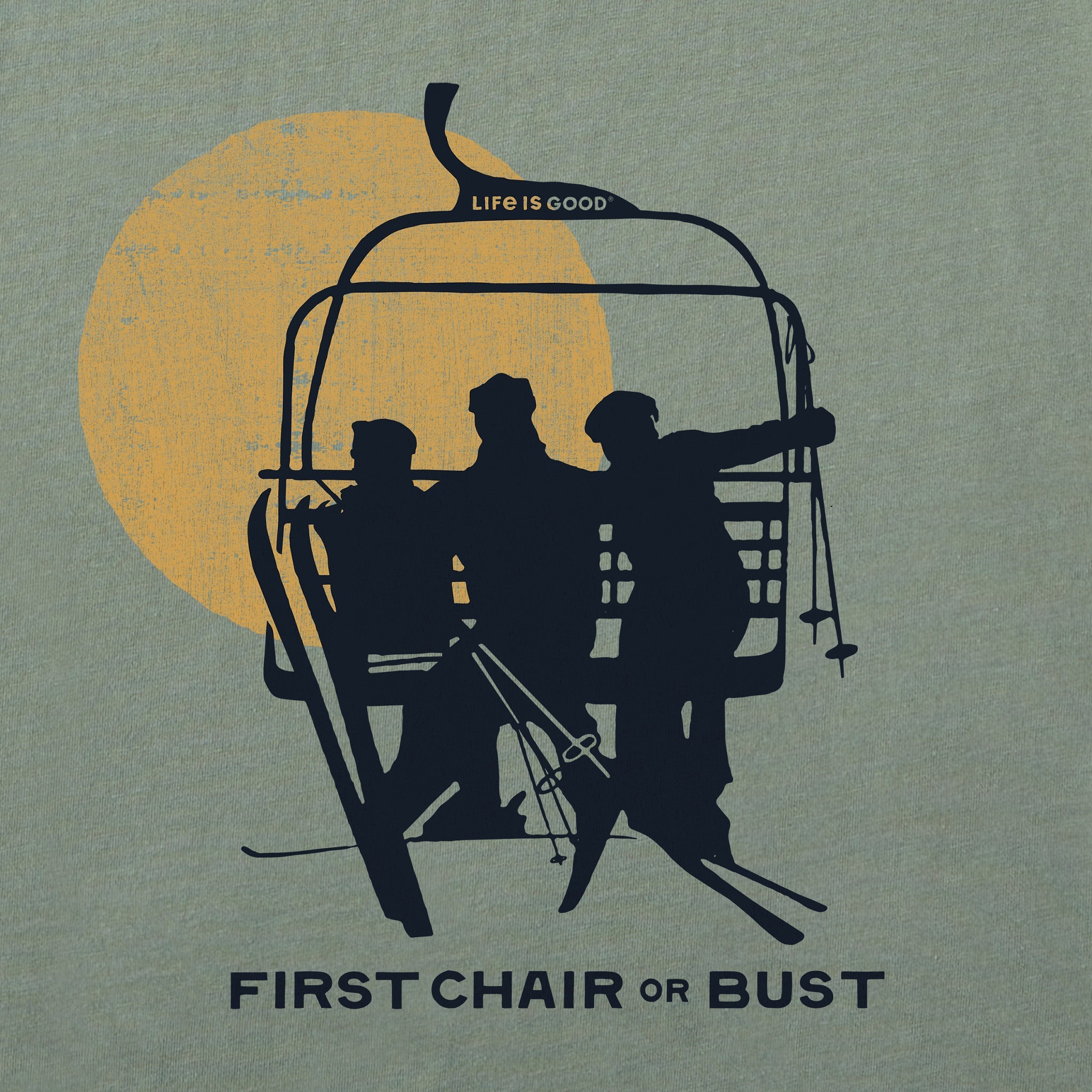 Men's First Chair or Bust Short Sleeve Crusher Tee