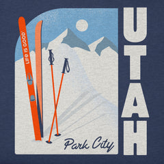 Men's Park City Utah Skis Short Sleeve Crusher Tee
