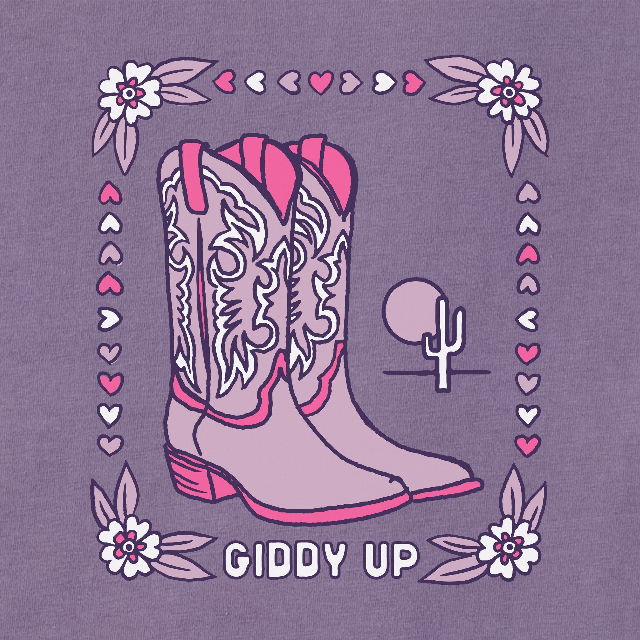 Kids Giddy Up Flora Boots Short Sleeve Crusher Tee