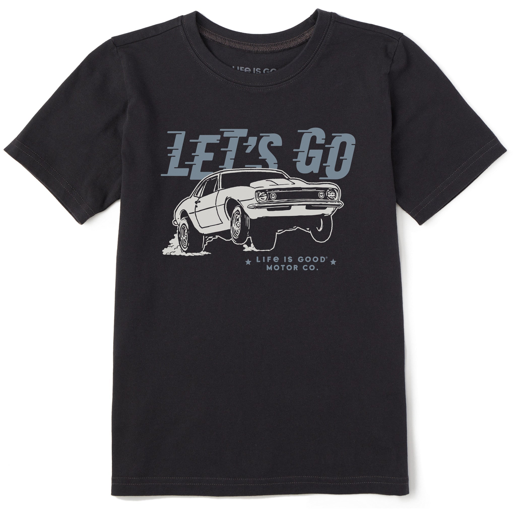 Kids Let's Go Drag Race Car Short Sleeve Crusher Tee