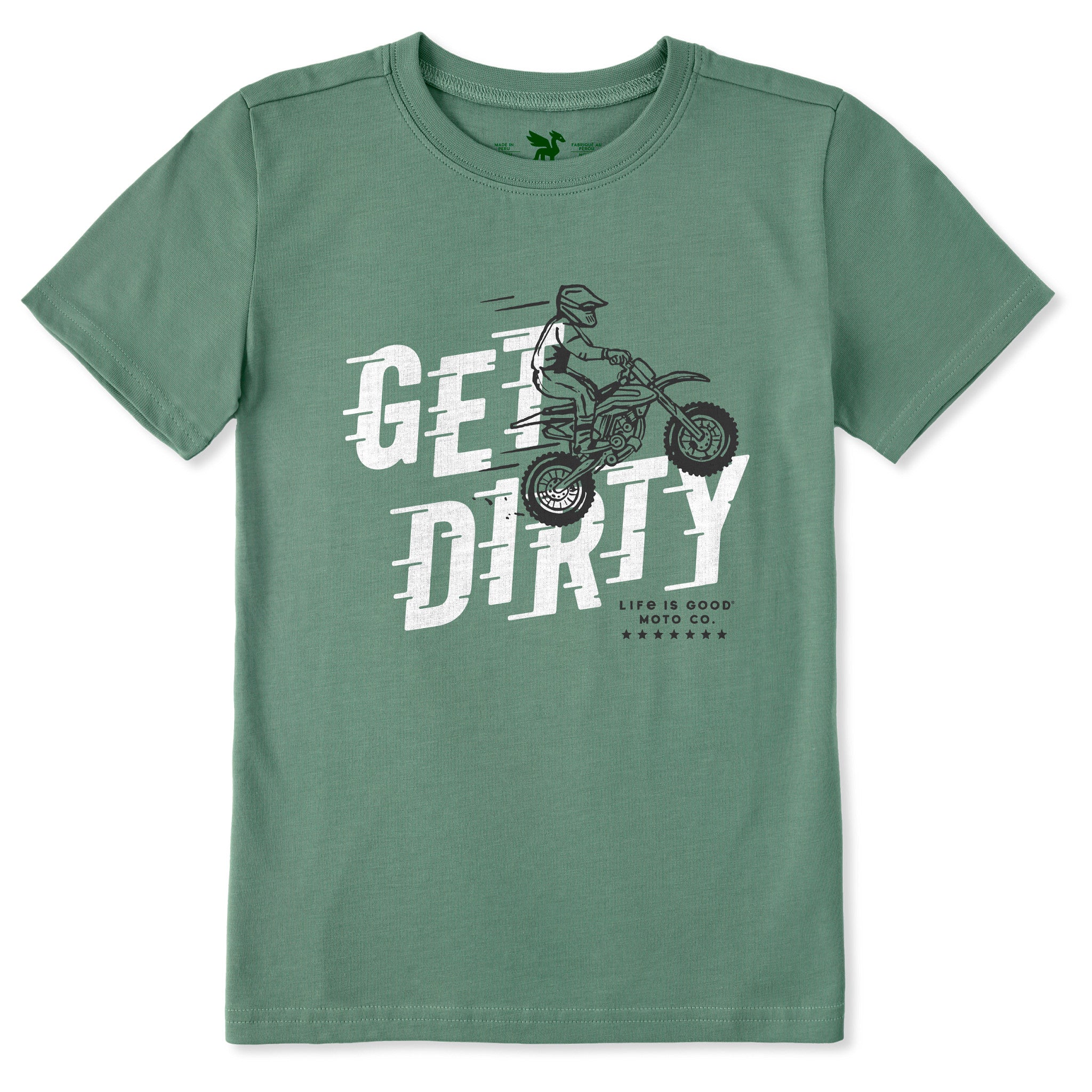 Kids Get Dirty Motorbike Short Sleeve Crusher Tee