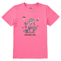 Kids Shine On Daisies and Fireflies Short Sleeve Crusher Tee