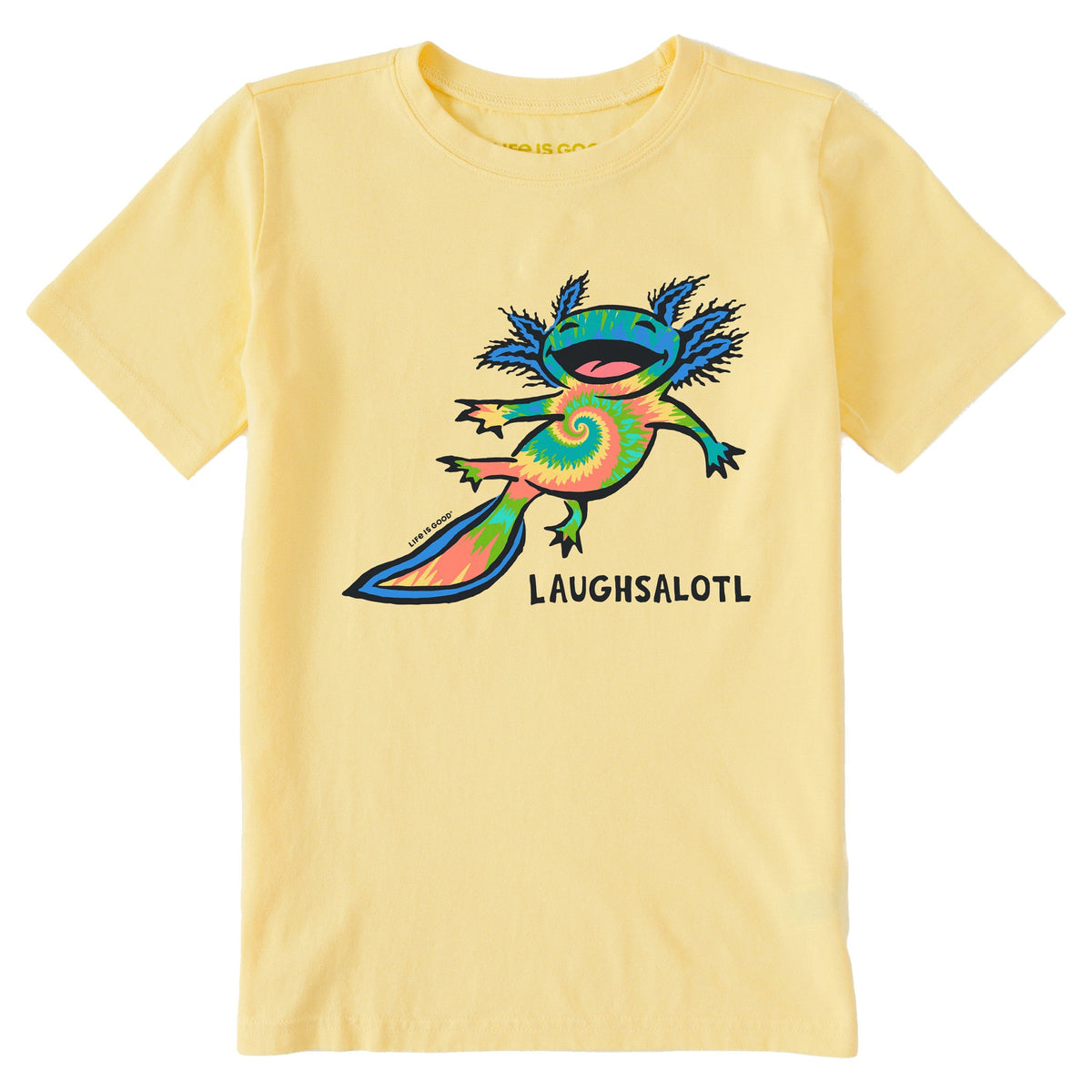Kids Tie Dye Laughsalotl Short Sleeve Crusher Tee