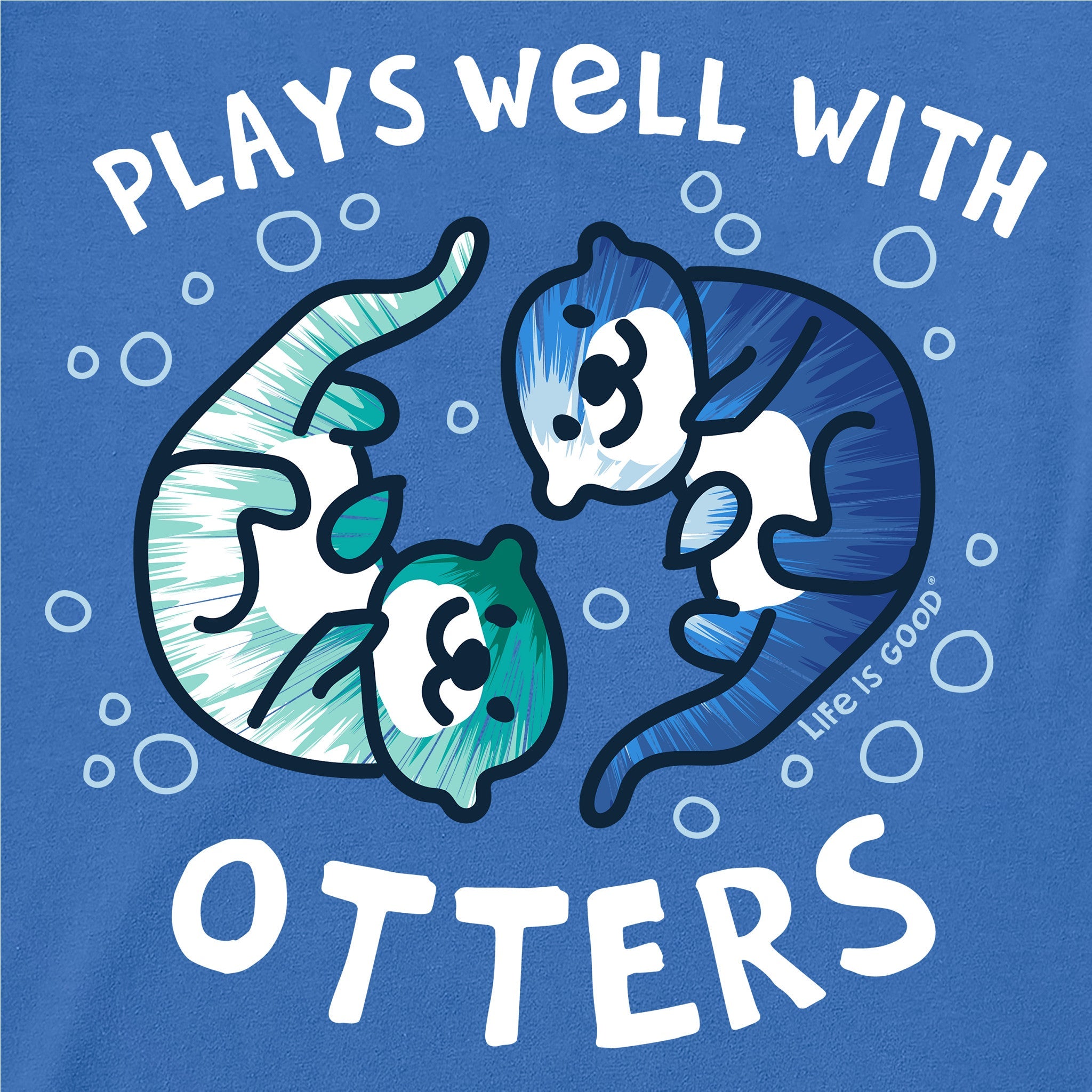 Kids Tie Dye Plays Well With Otters Short Sleeve Crusher Tee