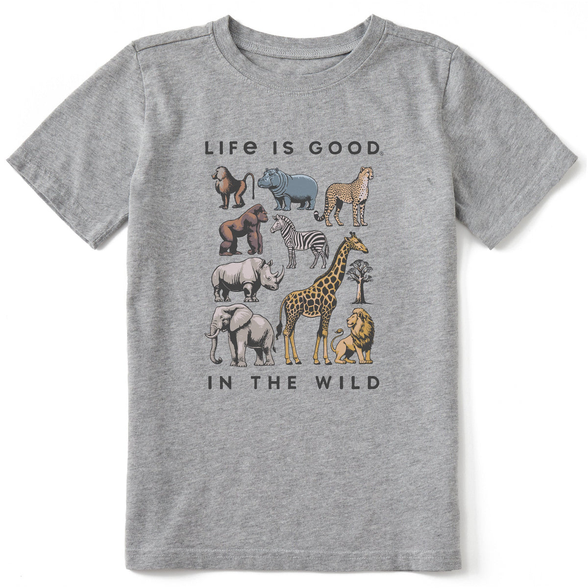 Kids In the Wild Animals Short Sleeve Crusher Tee