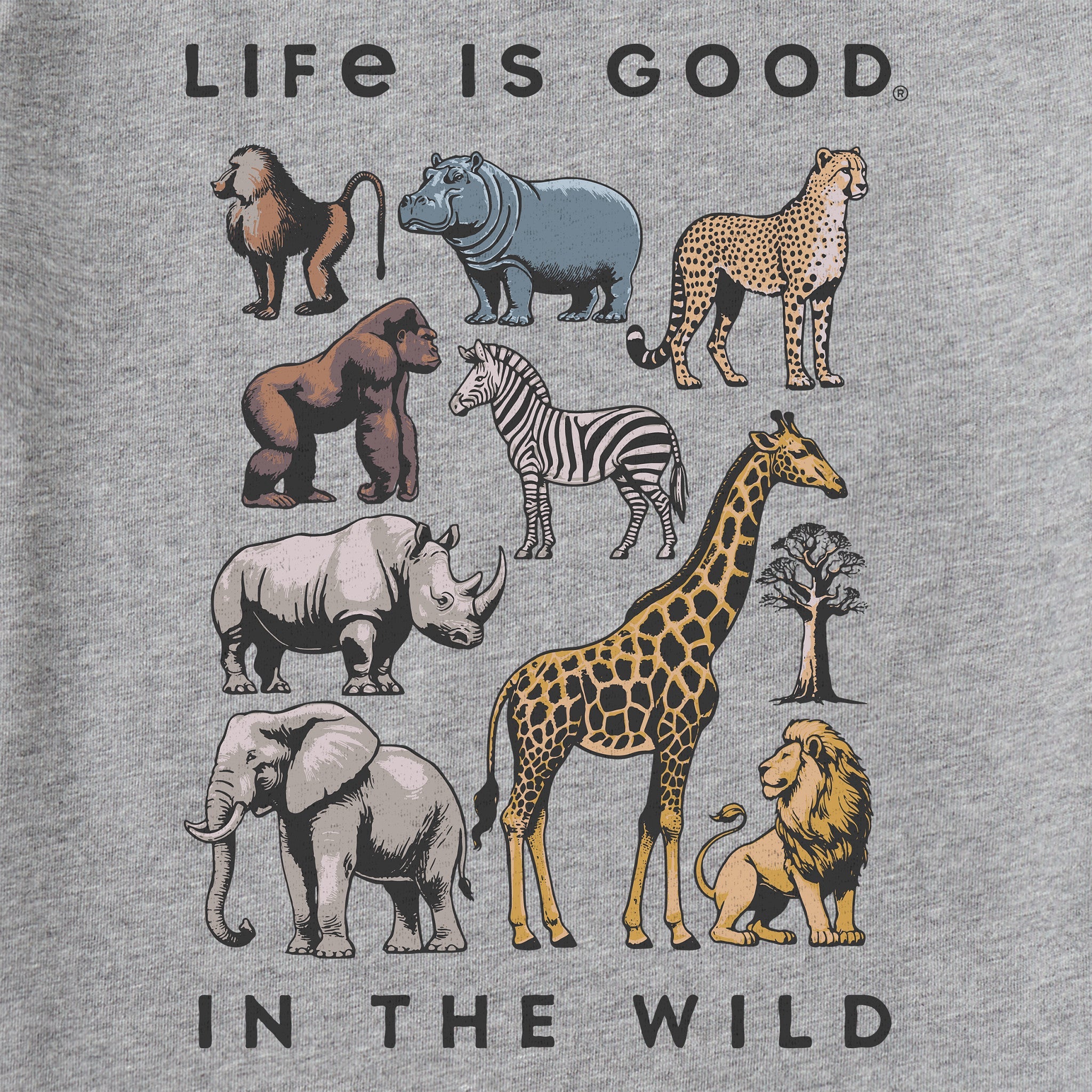 Kids In the Wild Animals Short Sleeve Crusher Tee
