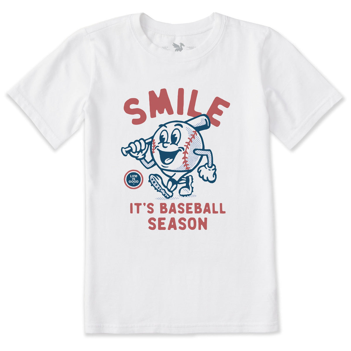 Kids Smile It's Baseball Season Mascot Short Sleeve Crusher Tee