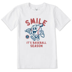 Kids Smile It's Baseball Season Mascot Short Sleeve Crusher Tee