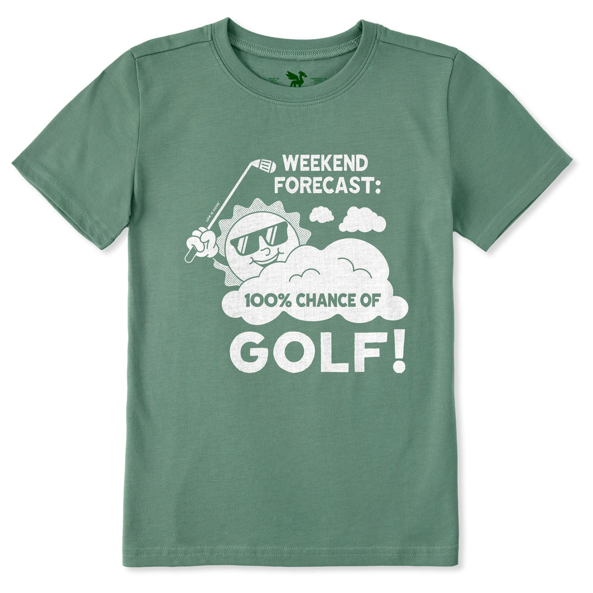 Kids 100% Chance of Golf Short Sleeve Crusher Tee