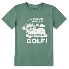 Kids 100% Chance of Golf Short Sleeve Crusher Tee
