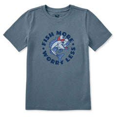 Kids Fish More Mascot Short Sleeve Crusher Tee