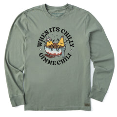 Men's When it's Chilly, Gimme Chili Long Sleeve Crusher Tee