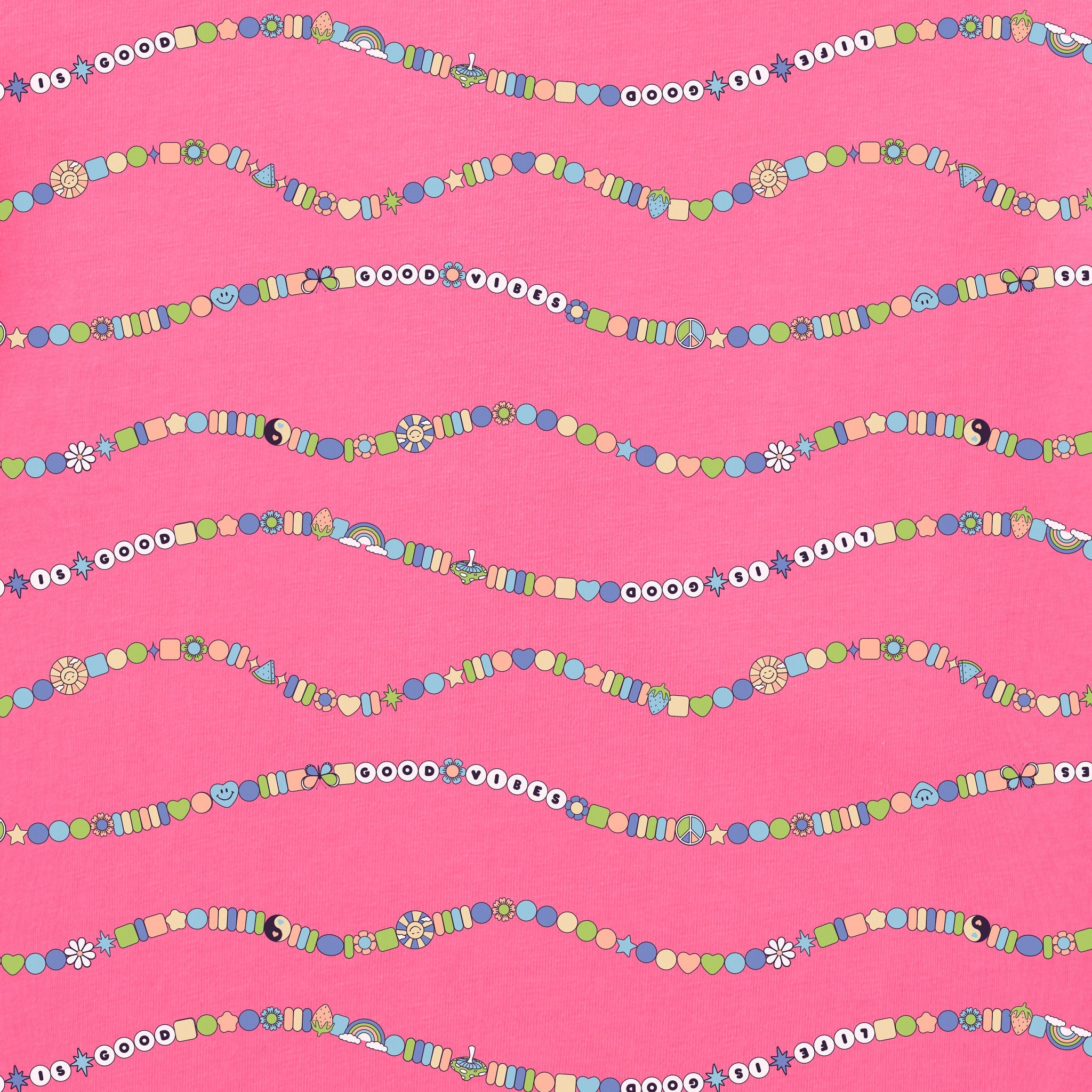 Kids Friendship Bracelet Pattern Short Sleeve Crusher Tee