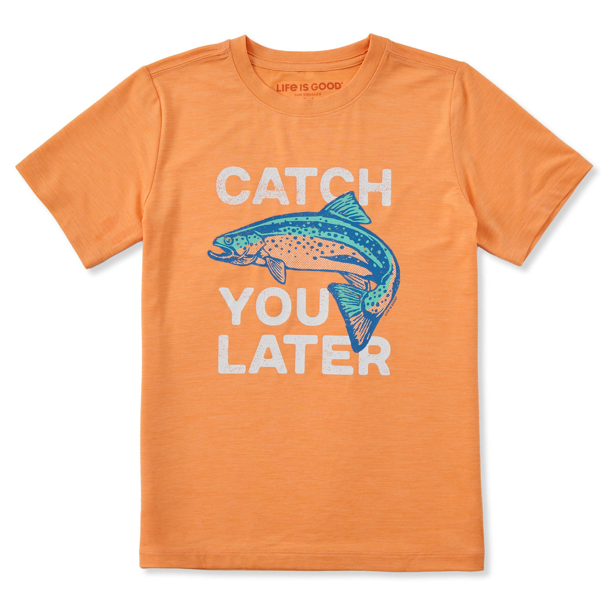 Kids Catch You Later Trout Short Sleeve Sun Crusher Tee